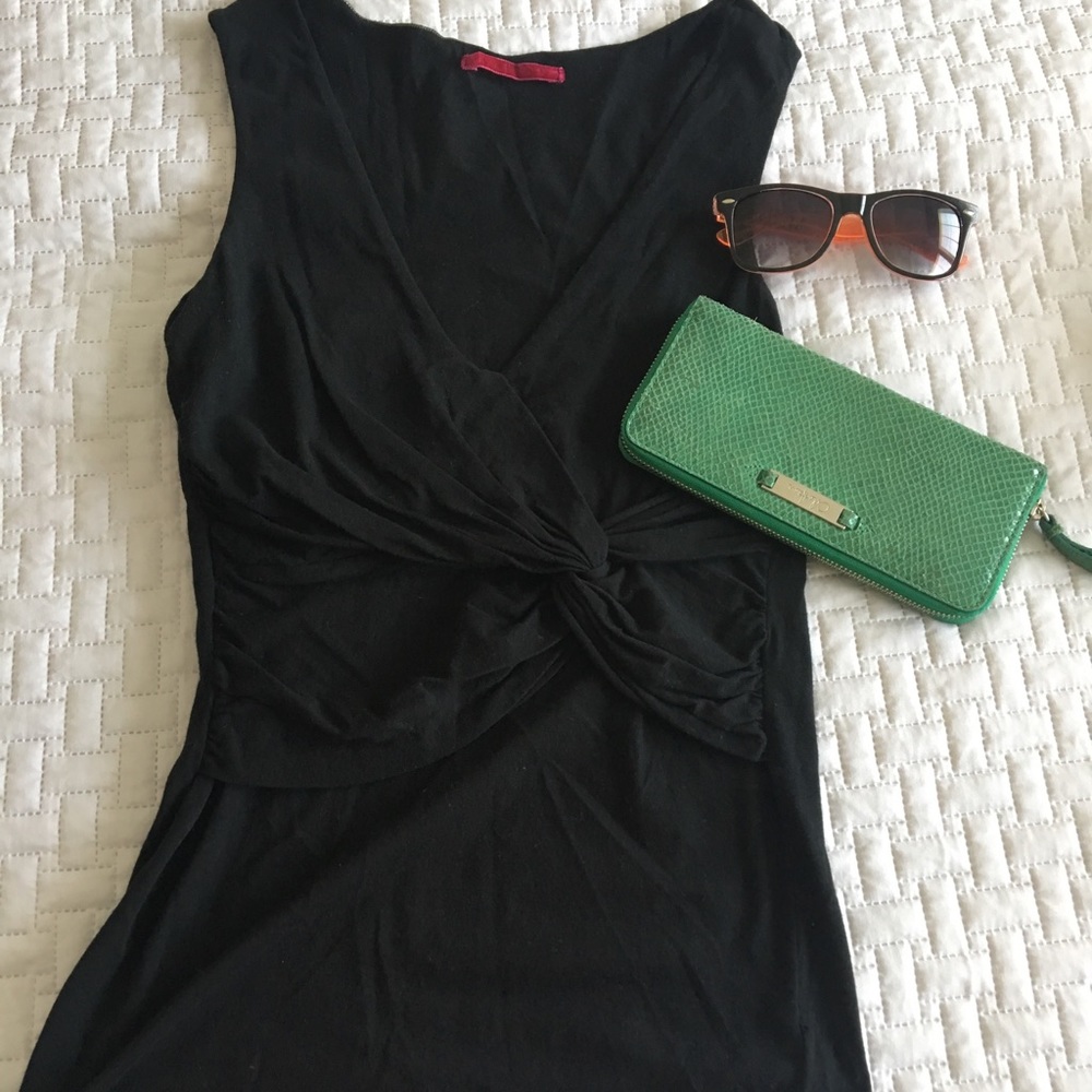 Black cotton low cut tank, Anthropologie